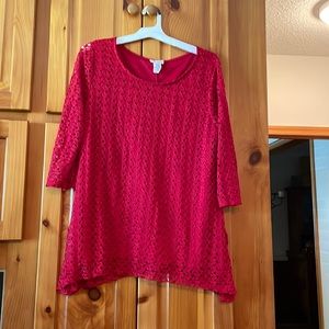 Women’s crochet lined shirt